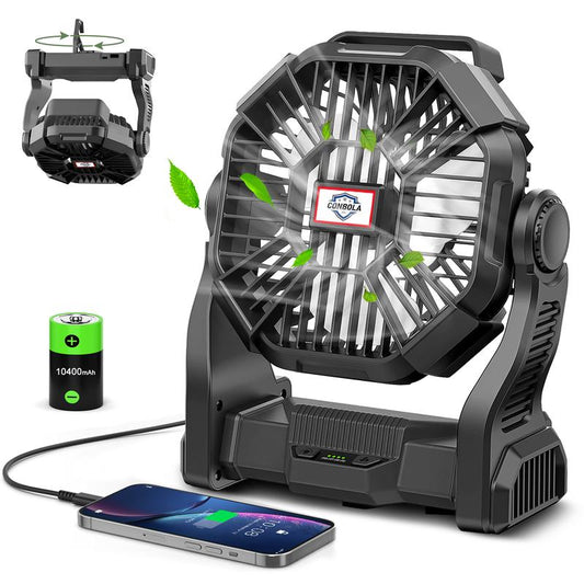 Battery Fan with 10400/20000Mah Power Bank Multifunction Fans Mist Fan Portable Waist Fan