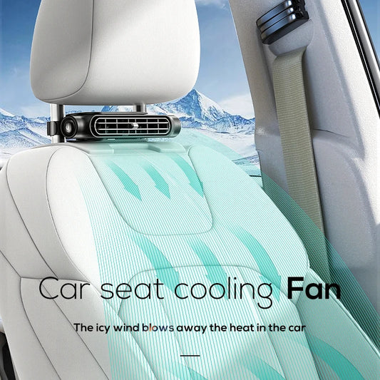 Car Headrest Cooling Air Fan 3 Speeds Adjustable Car Interior Rear Headrest Fan Cooler Air Cooling Fan Summer Car Accessories