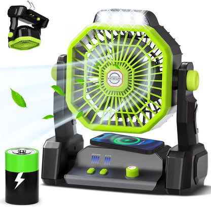 Battery Fan with 10400/20000Mah Power Bank Multifunction Fans Mist Fan Portable Waist Fan