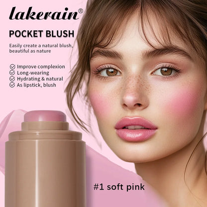 3In1 Cheek Lip Tinted Moistured Blush Stick Waterproof Easy Color Rouge Silky Smooth Blusher Cream Matte Contour Makeup